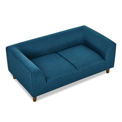 Pet sofa with backrest and armrests, modern rectangular pet sofa suitable for small and medium dogs, soft cushion comfortable dog sofa,-BLUE