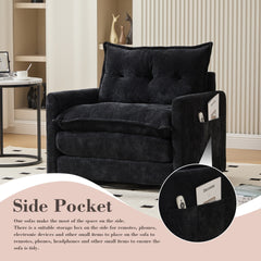 UNITED WE WIN Swivel Barrel Chair - Mid Century Modern Chair, Thick Padded Arm Chair with Solid Metal Base, Comfortable Single Sofa Chair, Swivel Accent Chair for Living Room Bedroom