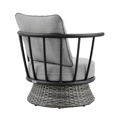 Novante Wicker and Aluminum Outdoor Chair in Black and Dark Gray