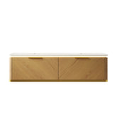 DIPA 60" Wall-Mounted Carrara White Sintered Stone Countertop and Corolla Oak Woodgrain Plywood Cabinet, NO Basin, NO Faucet and Sink Cover