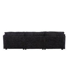 UNITED WE WIN 112" Oversized Sectional Sofa Cloud Couch for Living Room, Modern Chenille L Shaped Couch, Comfy Boucle Modular Sofa Sleeper with Moveable Ottoman & Memory Foam
