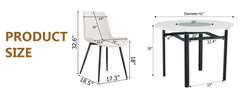 Table and chair set.42 inch modern minimalist white desktop round dining table set.Paired with 6 White Artificial PU Chairs With Curved Widened Cushion Design.Suitable for dining rooms,office,etc.