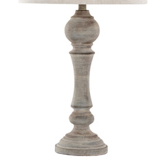 Winston 32" Farmhouse Poly Table Lamp in Reclaimed Grey Polyresin with Oat Linen Shade from Grandview Gallery by - Set of 2