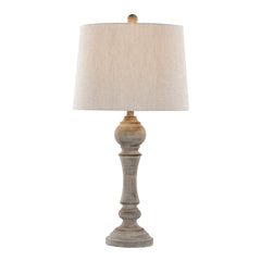 Winston 32" Farmhouse Poly Table Lamp in Reclaimed Grey Polyresin with Oat Linen Shade from Grandview Gallery by - Set of 2