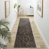 Step Collection High-Low Brown Indoor Runner Rug, 2'2''x8', Modern, Contemporary, Geometric, Bohemian, Bedroom, Kitchen, Living Room, Hallway, Non Shedding Carpet