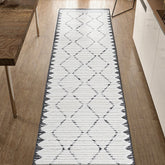 Step Collection High-Low Trellis Cream/Anthracite Indoor Runner Rug, 2'2''x8', Modern, Contemporary, Geometric, Bohemian, Bedroom, Kitchen, Living Room, Hallway, Non Shedding Carpet