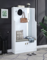 Buck II White High Gloss Finish Hall Tree
