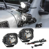 OMU Genesis Series Aluminum High Low Beam Switchable A-Pillar Spotlight Compatible with Trucks Jeep Ford etc ATV Motorcycle(white light)