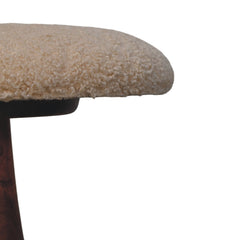 Artisan Furniture Solid Wood Boucle Teak Accent Stool
