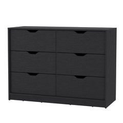 Basilea 4 Drawers Double Dresser with 2 pull down Cabinets Black