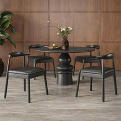 Weave Dining Chairs Set of 2, Mid-Century Modern Kitchen Chair with Solid Oak Frame & Handwoven Seat for Living Dining Room
