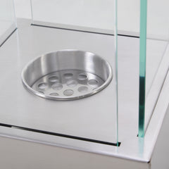 Ethanol Fireplace, 7.75" Tabletop 0.10 Gal Stainless Steel 160 Sq. Ft., Burns up to 2 Hours, Silver