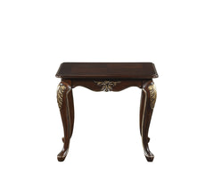 1pc Formal Traditional End Table Dark Cherry Finish with Gold Tipping Elegant Design Living Room Furniture Side Table