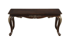 1pc Formal Traditional Coffee Table Dark Cherry Finish with Gold Tipping Elegant Design Living Room Furniture