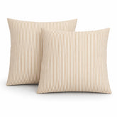 2 Pack Outdoor Throw Pillows, Waterproof & Fade-Resistant Patio Cushions for Garden, Porch, Poolside Furniture - Soft & Comfortable Decorative Pillow Covers (18x18 Inch, Beige White)