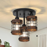 Semi Flush Mount Ceiling Light,3-Light Farmhouse Chandelier Light Fixtures Ceiling Mount