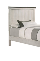 Farmhouse Rustic Style Antique White & Brown Twin Size Panel 1pc Youth Bed Wooden Bedroom Furniture