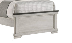 Farmhouse Rustic Style Antique White & Brown Twin Size Panel 1pc Youth Bed Wooden Bedroom Furniture