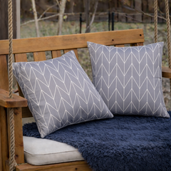 2 Pack Outdoor Throw Pillows, Waterproof & Fade-Resistant Patio Cushions for Garden, Porch, Poolside Furniture - Soft & Comfortable Decorative Pillow Covers (18x18 Inch, Dusty Gray)