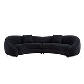 125.98" Modern Curved Sofa with Elegant Love Heart Design for Living Room BLACK