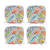 Outdoor Patio Chair Cushions, Water-Repellent U-Shape Thick Foam Seat Cushions with Ties, 17"x16"x2" All-Weather Cushions for Garden, Patio & Dining Chairs (Set of 4)-paisley multi