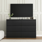 6 Drawer Storage Cabinet ,Dresser, Wood Storage Tower Clothes Organizer, Wide Chest of 6 Drawers, Large Storage Space for Bedroom, Hallway, Entryway Living Room