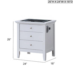 Hammond G5490-N2-SMART 3 Drawer Nightstand White