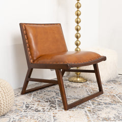 Everett Tan Leather Lounge Chair