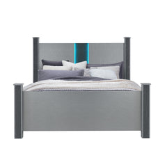 LORENZO SILVER FULL BED WITH SPEAKERS