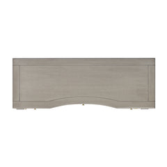 Dauphin 55" 3-Drawer Wood Executive Desk Grey Cashmere Rubber Wood & Veneer