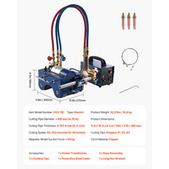 Electromagnetic Gas Pipe Cutting Machine 0.2"-4" Thick Tube 2"-30"/Min