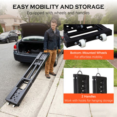 Portable Car Lift - 7,000 LBS Capacity, 26.8" Max Height, Heavy-Duty Quick Jack with Locking Levers, Wheels & 120V Power Unit for Cars, SUVs, Trucks