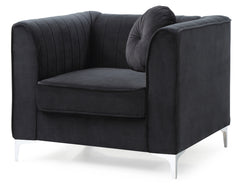 Sleek Modern Sloped Armchair In Black