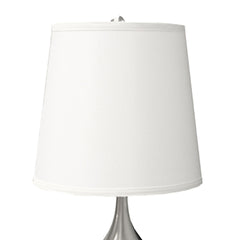 24" Tall Metal Touch Table Lamp with Silver finish, White Shade
