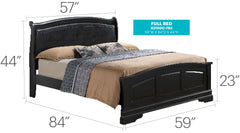 Elegant Traditional Black Full Bed