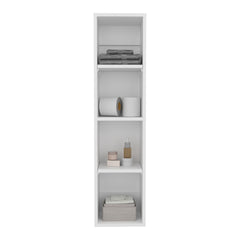 Tall Manufactured Wood Wall-Mounted Cabinet Storage with 4 Open Shelves, Slim Bathroom Organizer