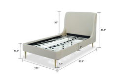 Twin Bed in Cream and Gold