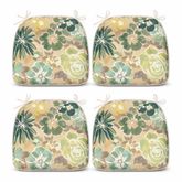 Outdoor Patio Chair Cushions, Water-Repellent U-Shape Thick Foam Seat Cushions with Ties, 17"x16"x2" All-Weather Cushions for Garden, Patio & Dining Chairs (Set of 4)- Magpie Fabrics