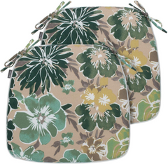 Outdoor Patio Chair Cushions, Water-Repellent U-Shape Thick Foam Seat Cushions with Ties, 17"x16"x2" All-Weather Cushions for Garden, Patio & Dining Chairs (Set of 4)- Magpie Fabrics