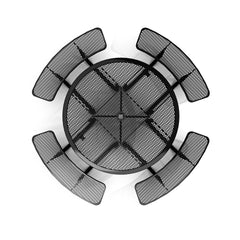 46-Inch Black Round Picnic Table with Umbrella Hole