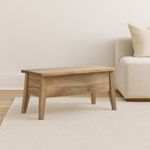 Solid Wood Lid Up Storage Bench, Light Brown