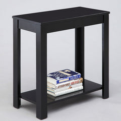 24" Tall Wooden End Table with Black finish