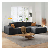 L-shaped modular combination sofa, no assembly required, deep seat sofa with 3 cushions, soft fabric upholstery, suitable for modern lounge chairs in living rooms and bedrooms