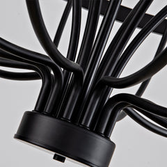 Industrial Black Chandelier Rustic Vintage 33-Lights Candle Style Chandeliers Light Fixture Large Retro Black Chandelier for Dining Room, Kitchen Island, Living Room, E12