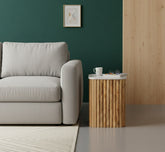 Artisan Furniture Solid Wood Oakish Marble Side Table