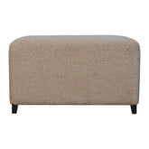 Solid Wood Bliss Cream Bouclé Ottoman
