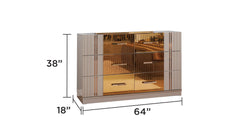 Lorenzo Gold Detailed 6-Drawer Dresser made with Wood in Gray (Includes Dresser Only) (NJ Warehouse inventory)
