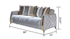 Lust 2Pc Modern Living Room Set in Off White(CA INVENTORY)