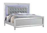 STERLING Full Size Upholstered LED Bed made with wood in Silver Color (CA INVENTORY)
