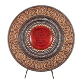 21" Diameter Polyresin Decorative Plaque, Red and Brown
